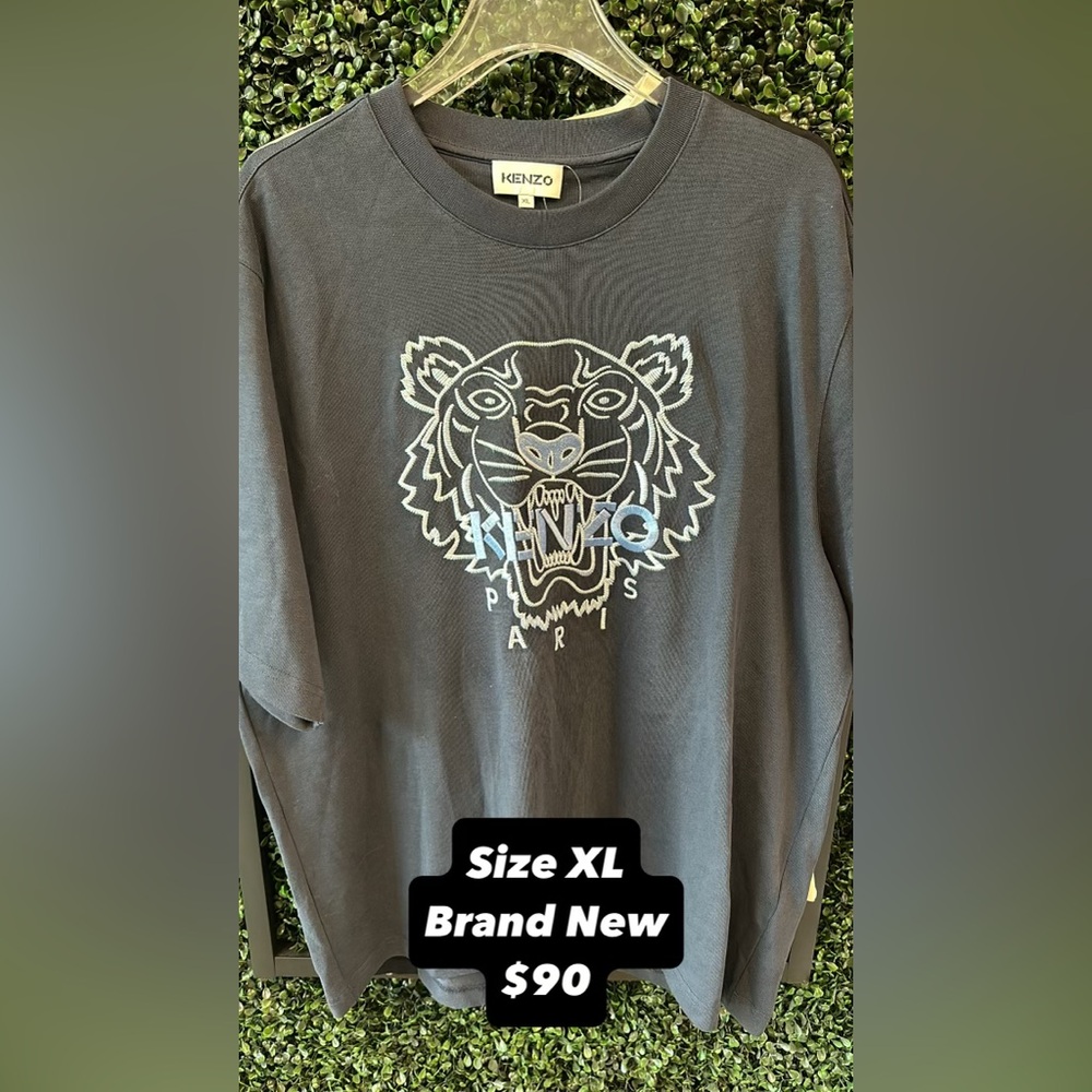 Kenzo Charcoal Tee with Tiger Motif
